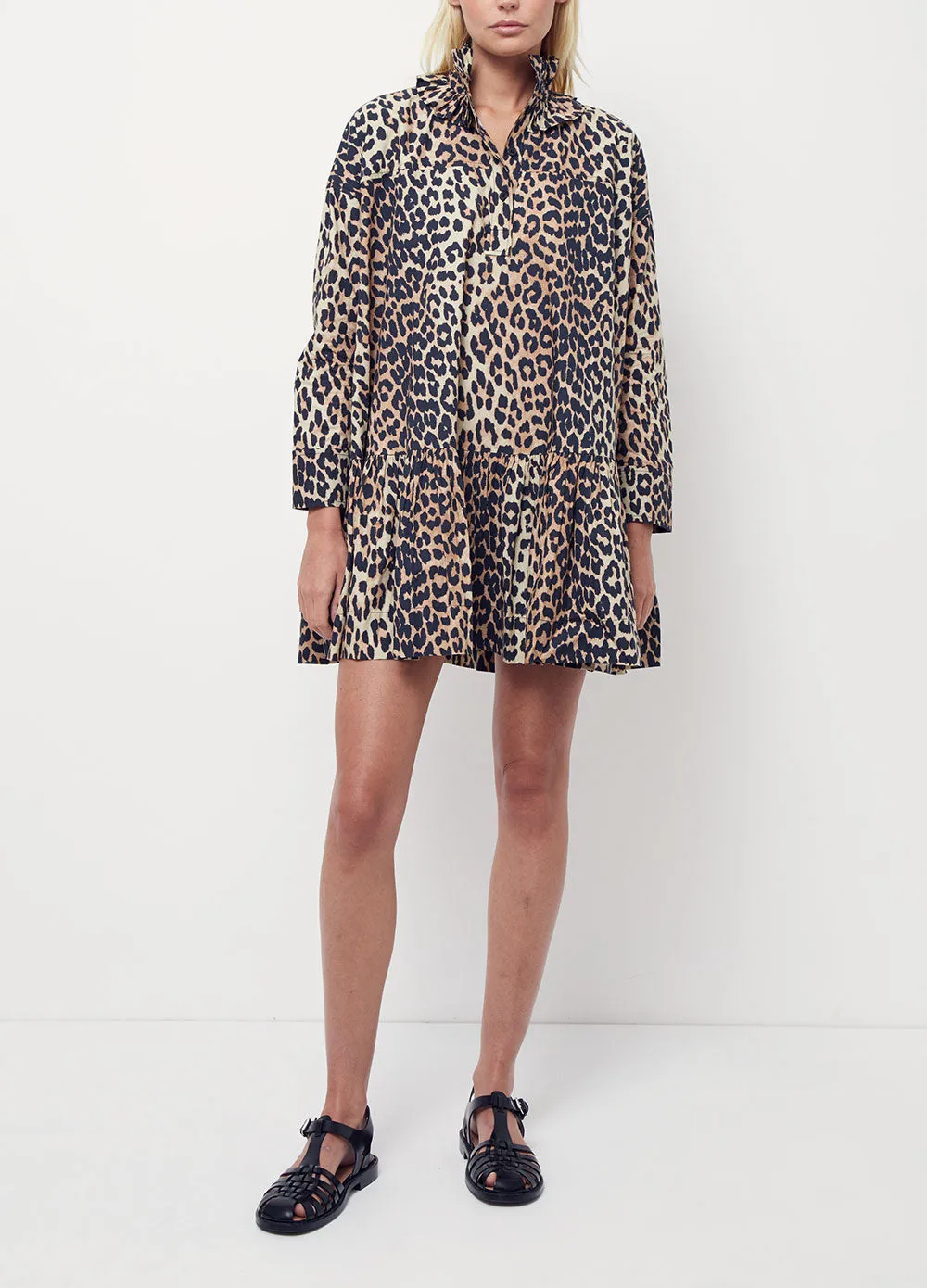 Ganni -  Printed Cotton Dress - Dress