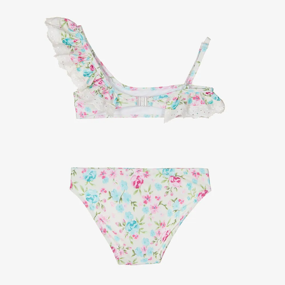 Girls Ivory Floral Bikini