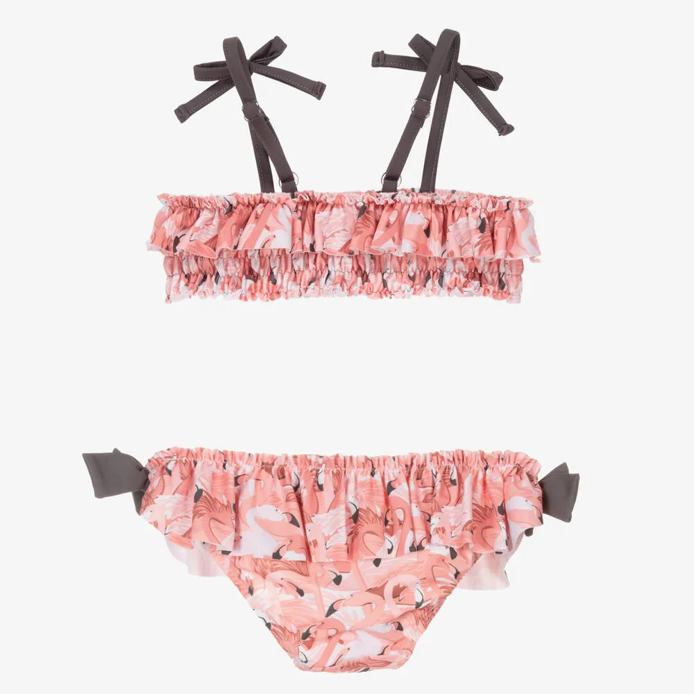 Girls Pink Flamingo Bikini