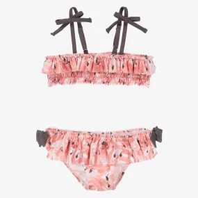 Girls Pink Flamingo Bikini