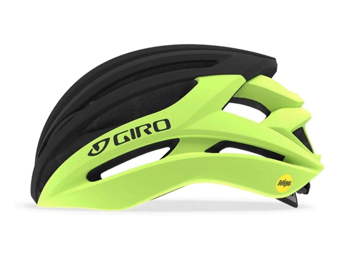 Giro Syntax MIPS Road Helmet - Matt Highlight Yellow-Matt Black - 2019