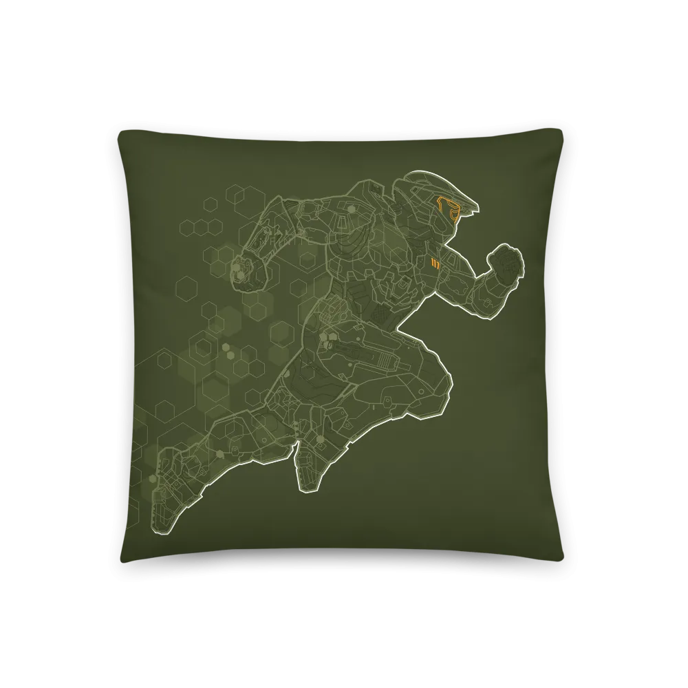 Halo Infinite Sprinting Master Chief Throw Pillow