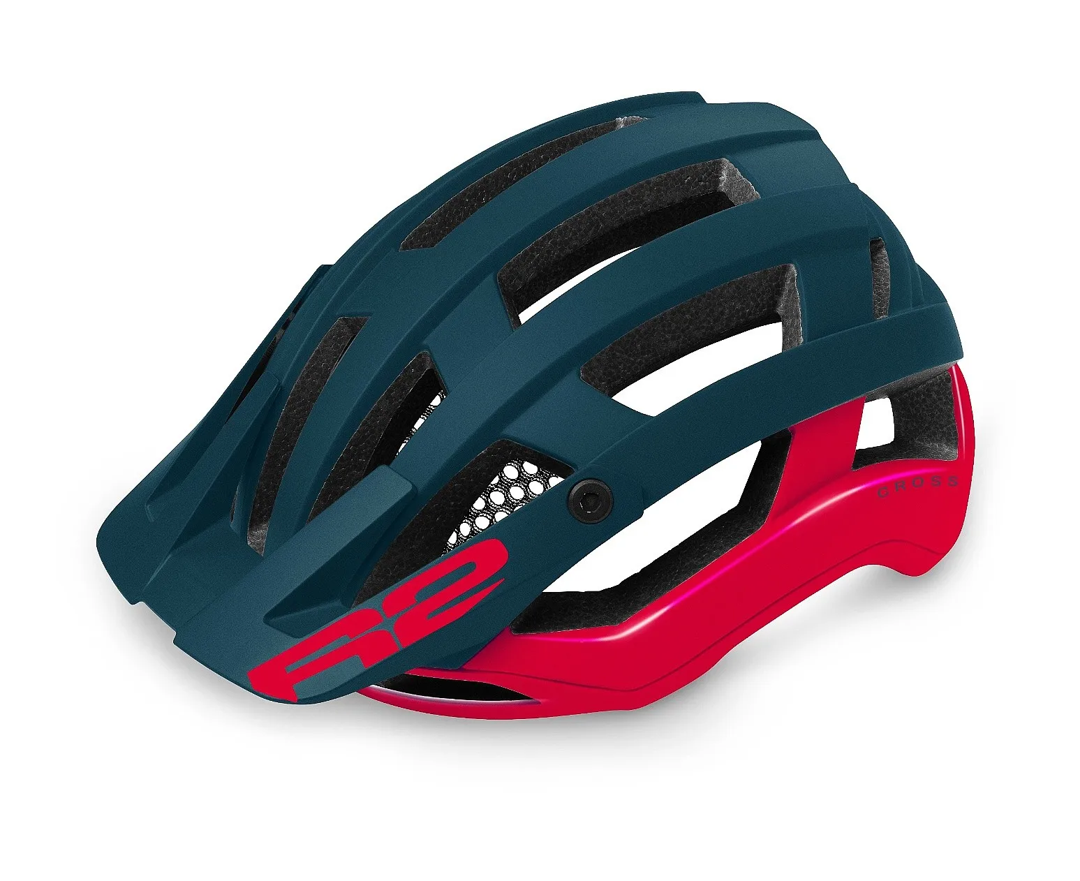 helmet R2 Cross - ATH32C/Matte Petrol/Gloss Red