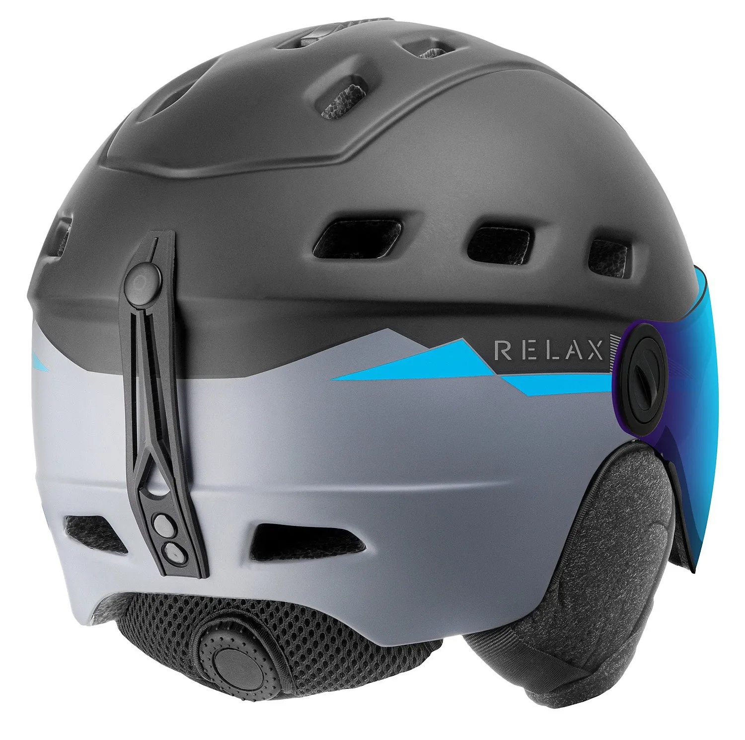 helmet Relax Polar Visor - RH30B/Matte Black/Gray/Blue