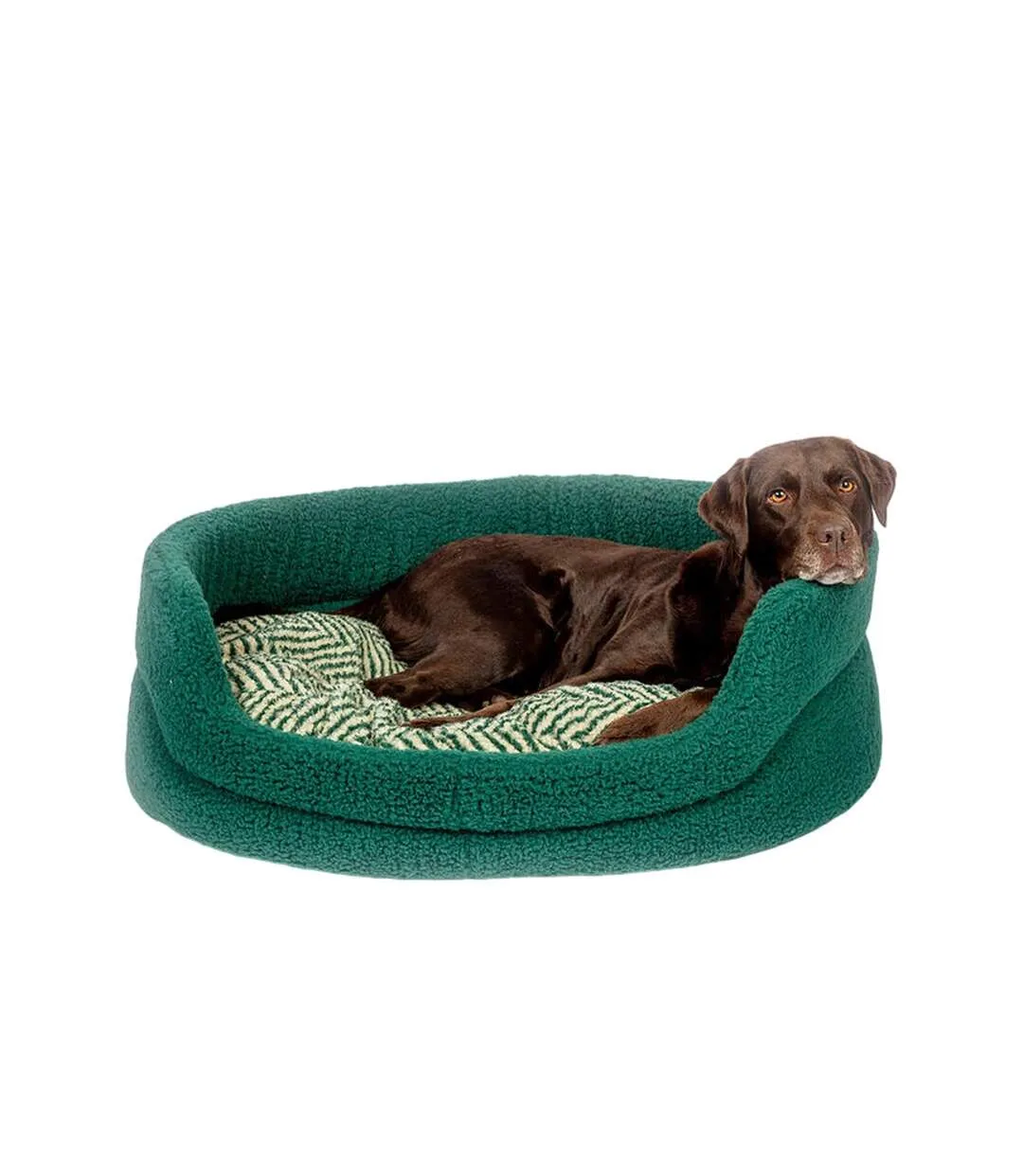 Herringbone fleece dog blanket l green Danish Design