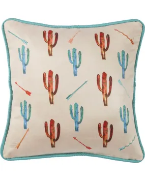 HiEnd Accents Cream Cactus Embroidered Pillow