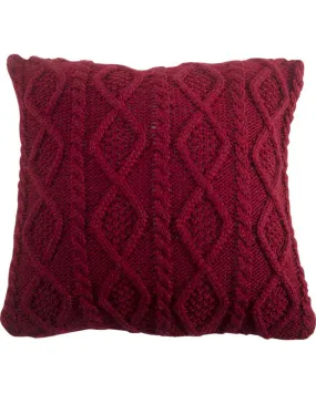 HiEnd Accents Red Cable Knit Pillow