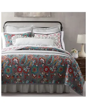 HiEnd Accents Teal Abbie Western Paisley Reversible 3-Piece Full/Queen Quilt Set