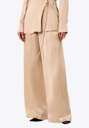 Iman Wide-Leg Silk Blend Pants