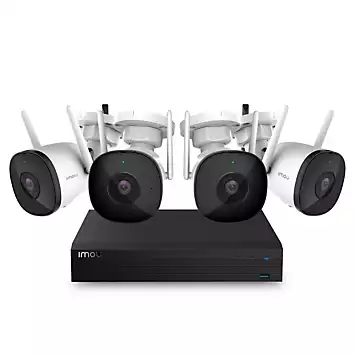 IMOU Wireless Security Camera System 4-Channel 1TB Wi-Fi NVR with 4 Bullet 2C Cameras | Kaleidoscope