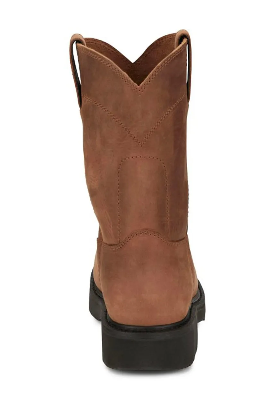 Justin | Round-Up 10" ST Work Boot | Aged Bark Brown