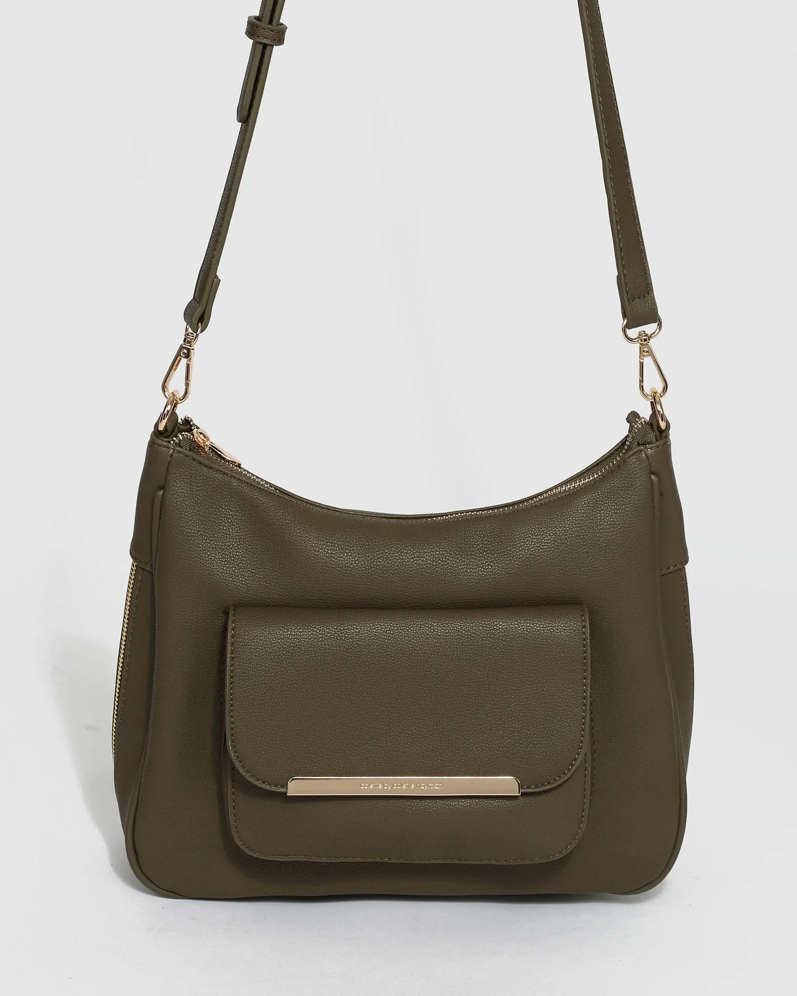 Khaki Gina Zip Crossbody Bag