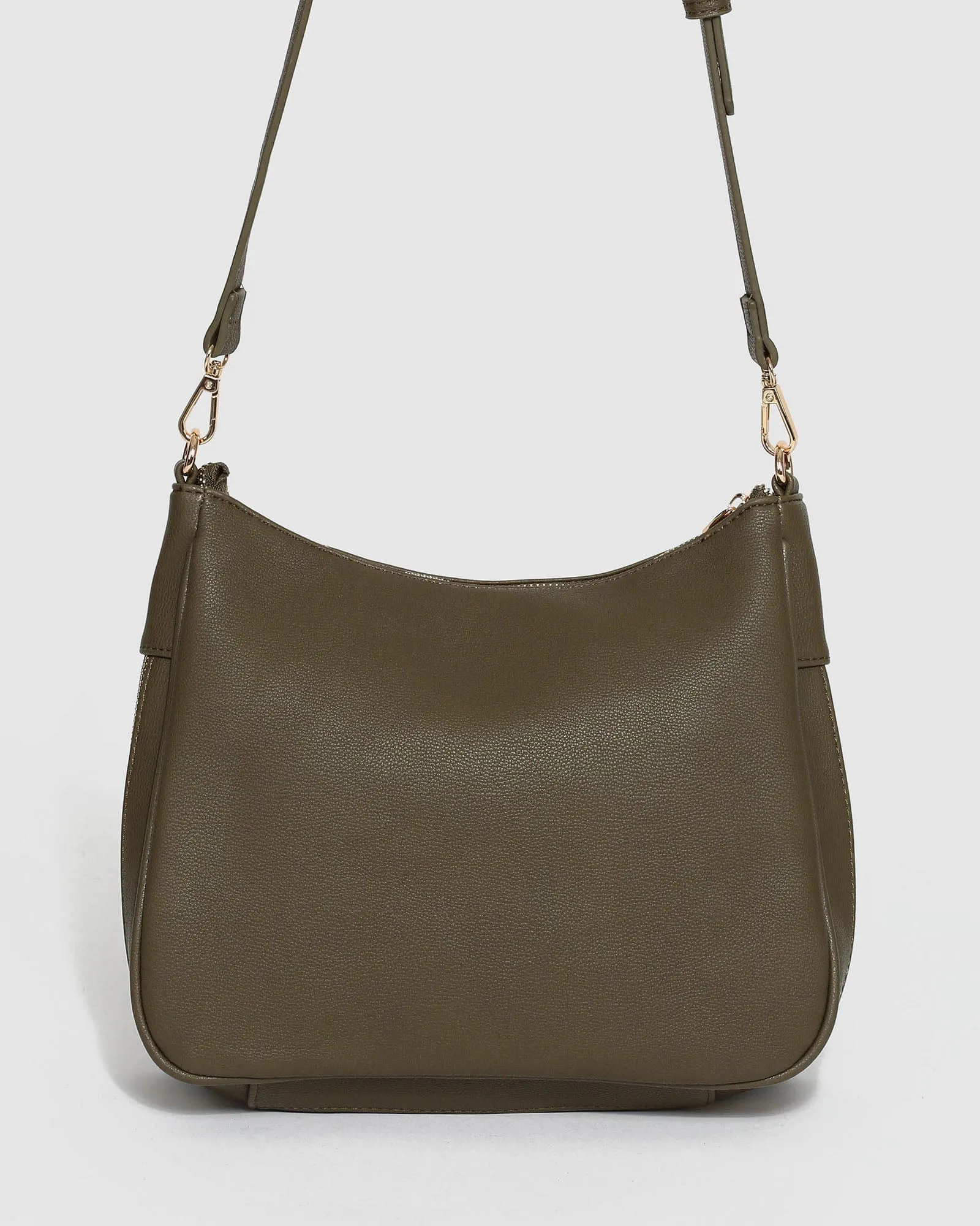 Khaki Gina Zip Crossbody Bag