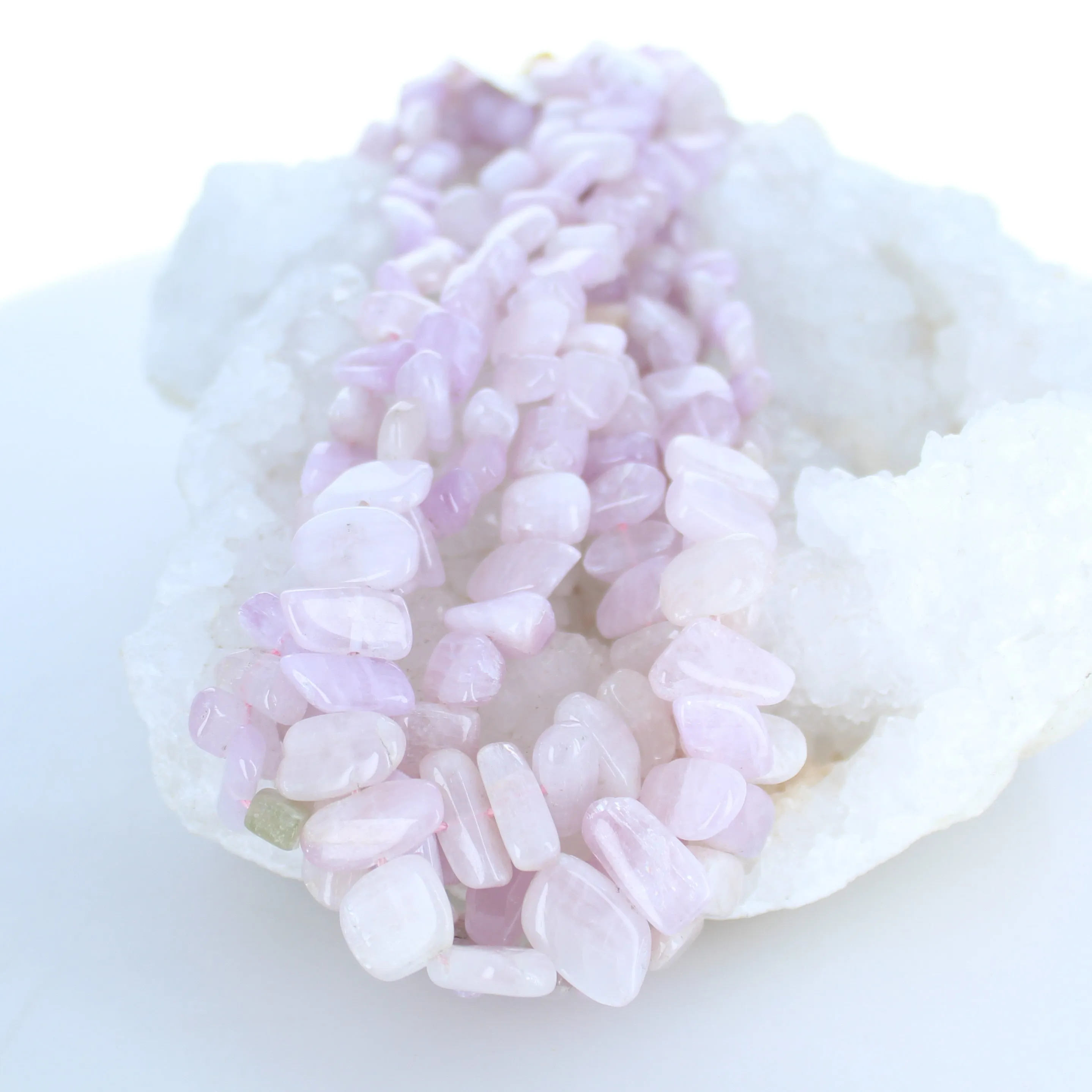 Kunzite Beads Side Drilled Irregular Cushion Shaped