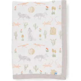 Little Unicorn Baby Print Cotton Muslin Multi-Layered Quilt Blanket 30X40, Desert Night