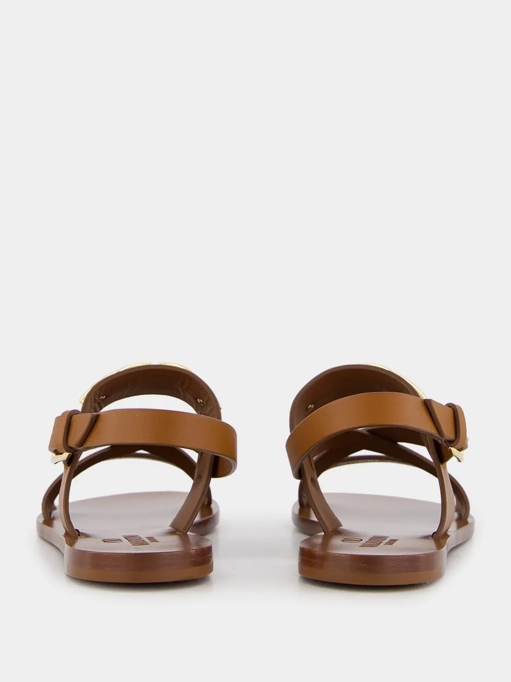 Logo Plaque Leather Sandals