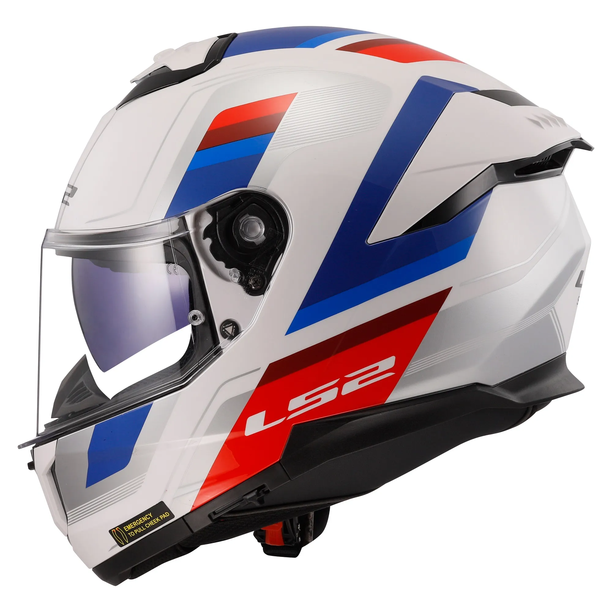 LS2 FF808 Stream II Vintage Helmet - White/Blue/Red