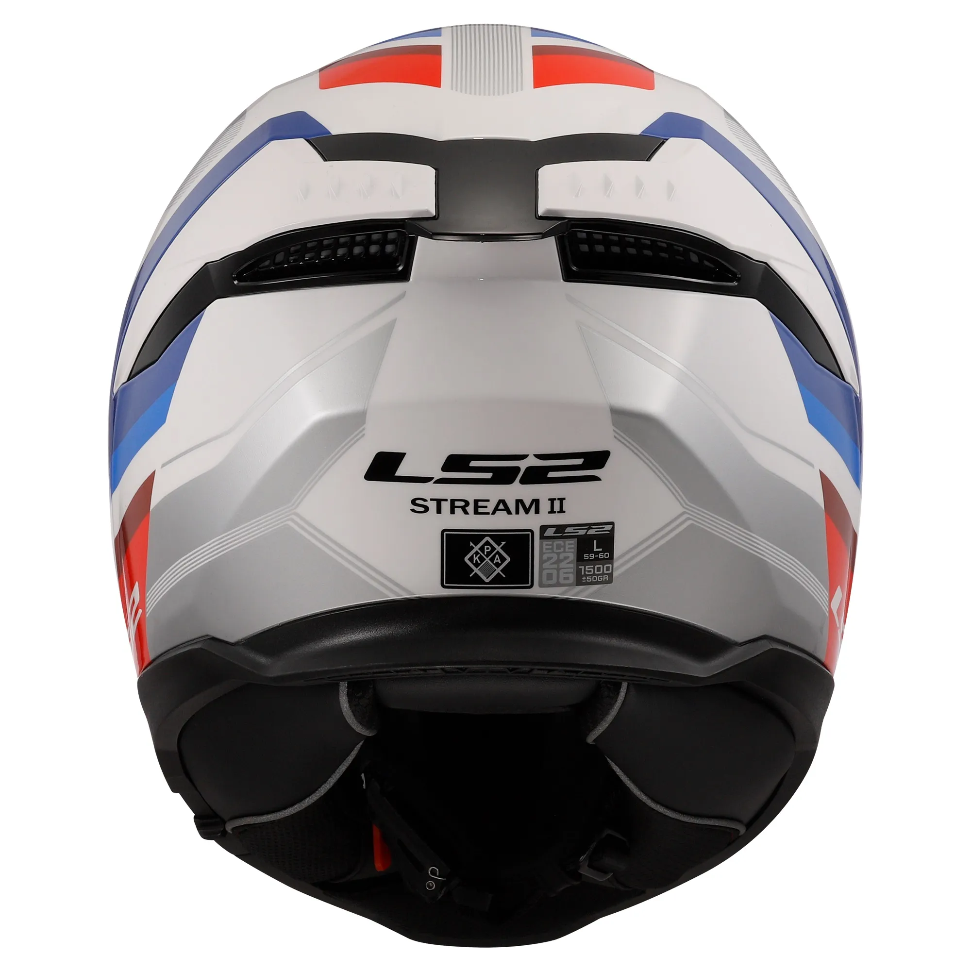 LS2 FF808 Stream II Vintage Helmet - White/Blue/Red