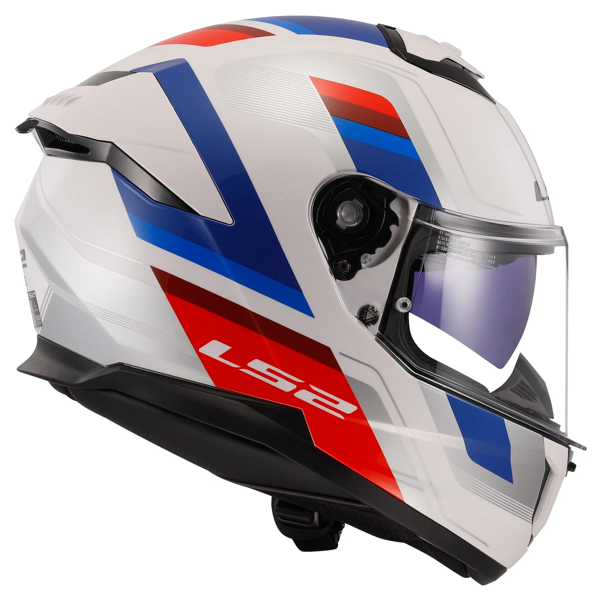 LS2 FF808 Stream II Vintage Helmet - White/Blue/Red