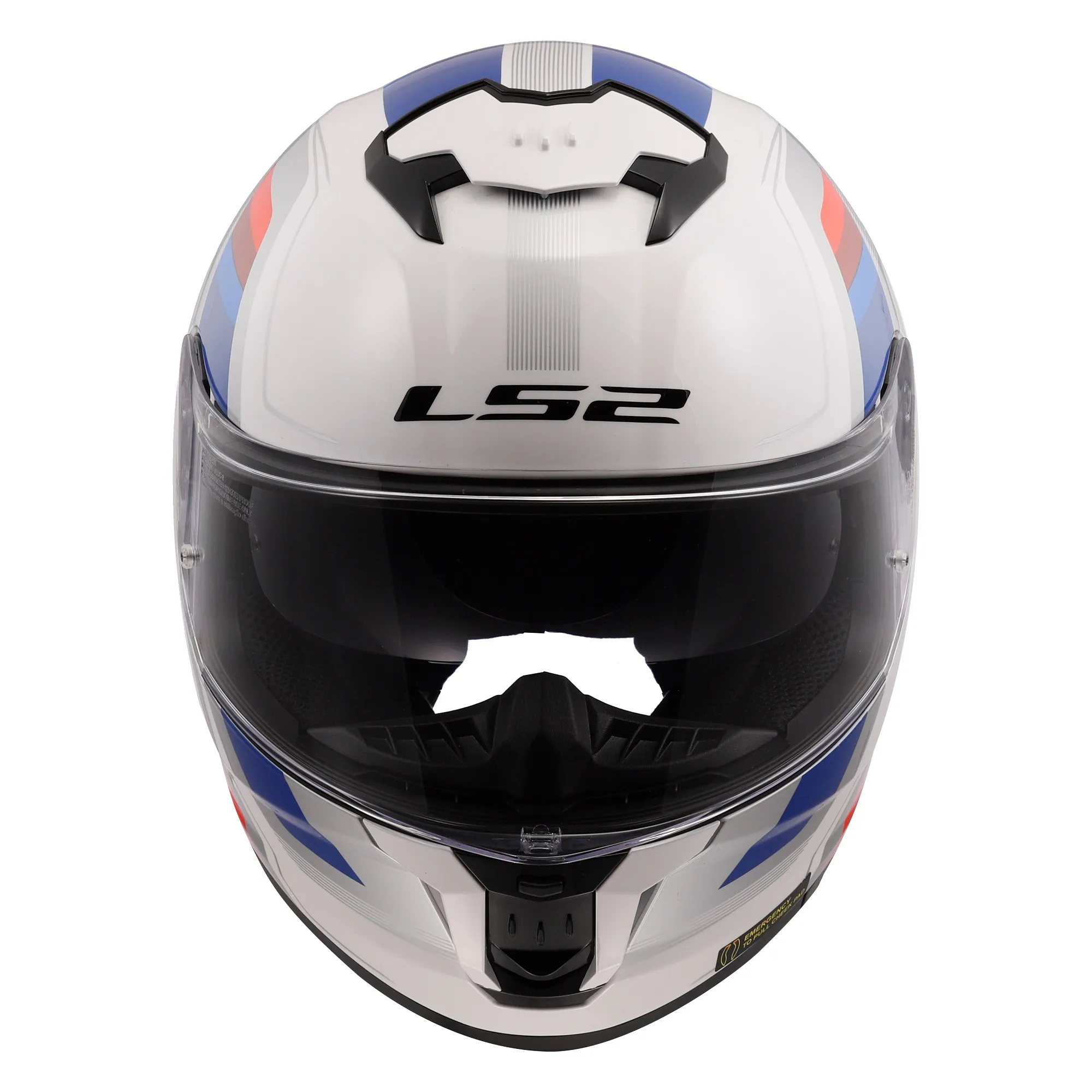 LS2 FF808 Stream II Vintage Helmet - White/Blue/Red