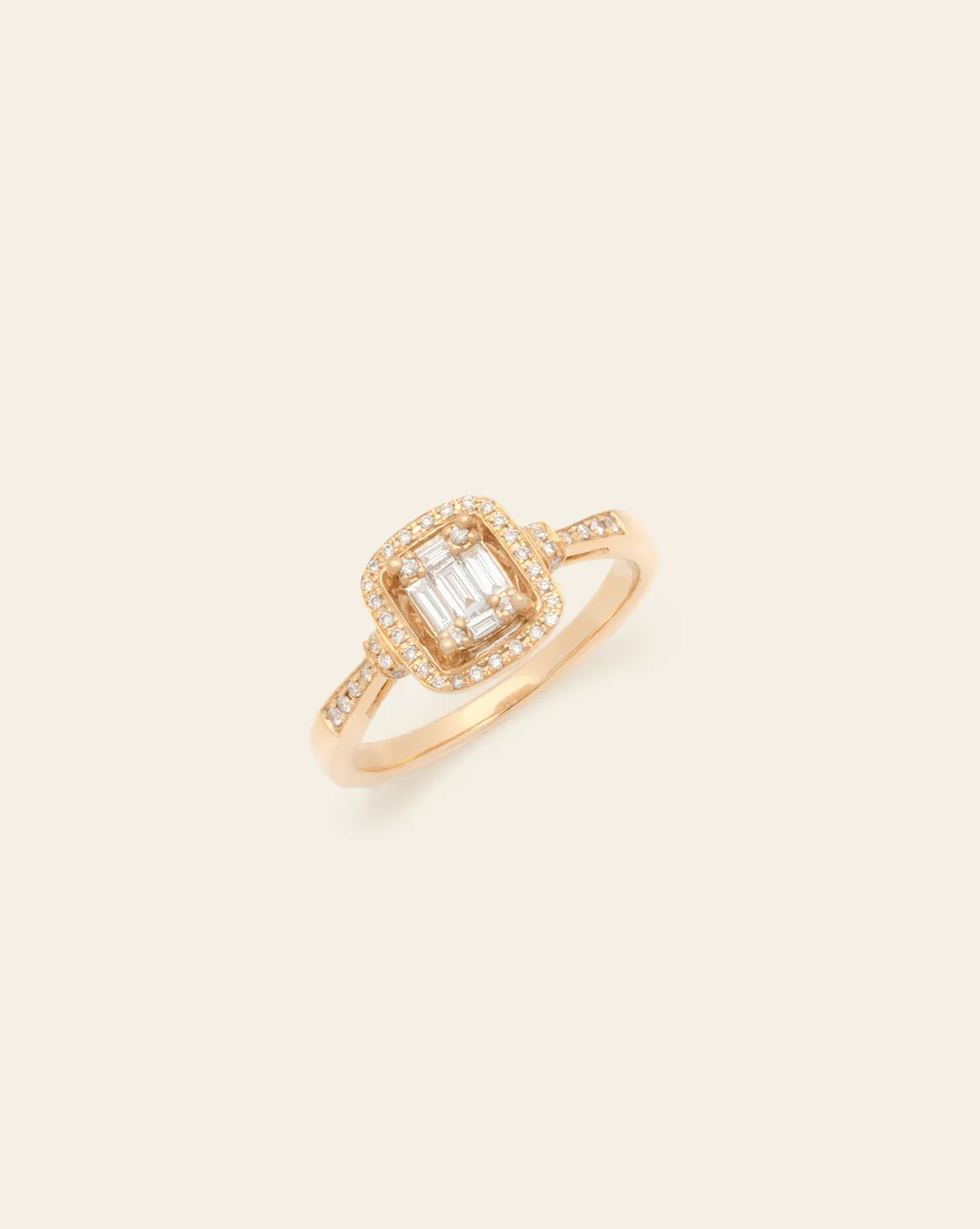 *Made to Order* Diamond Cushion Ring - 14k Solid Gold