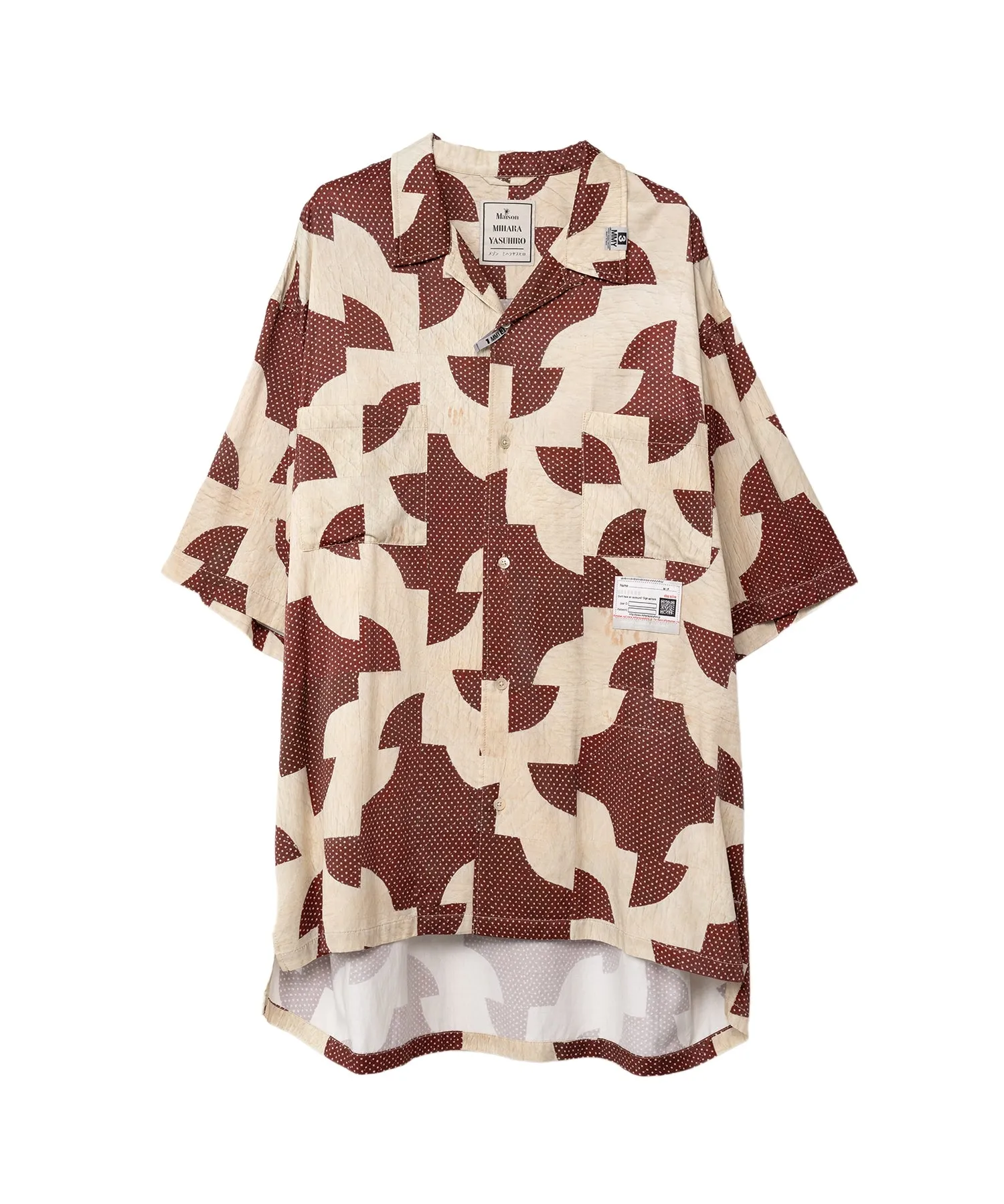 Maison Mihara Yasuhiro MMY- DRUNKER'S PATH QUILT PATTERN PRINTED S/S S