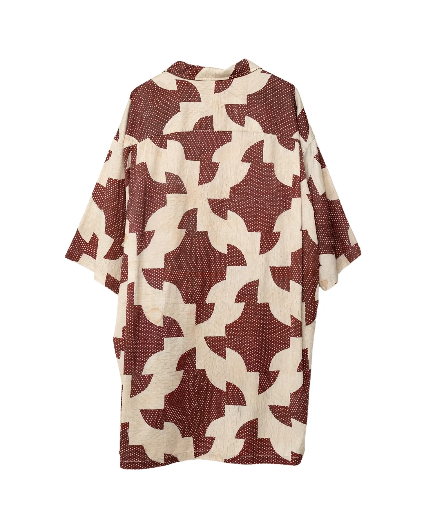 Maison Mihara Yasuhiro MMY- DRUNKER'S PATH QUILT PATTERN PRINTED S/S S