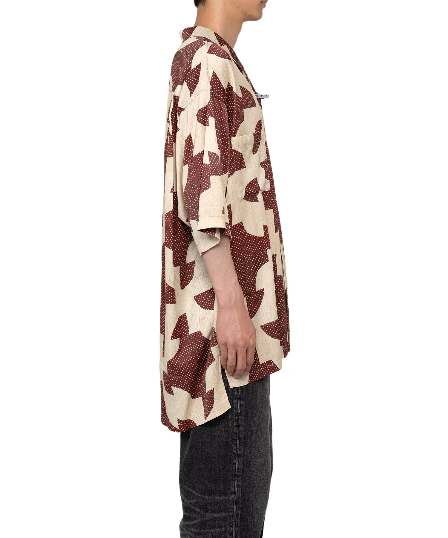 Maison Mihara Yasuhiro MMY- DRUNKER'S PATH QUILT PATTERN PRINTED S/S S