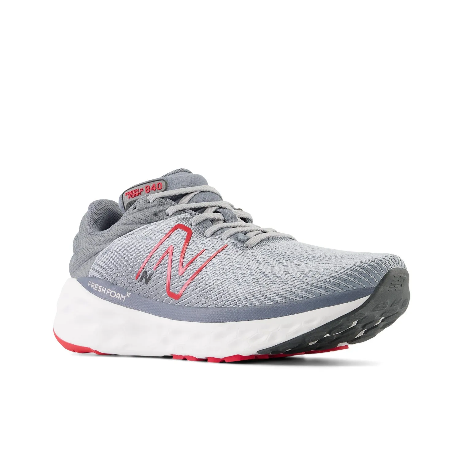 Men's New Balance Fresh Foam X 840v1 Color: Aluminum Grey with True Red (REGULAR, WIDE & X-WIDE WIDTH)