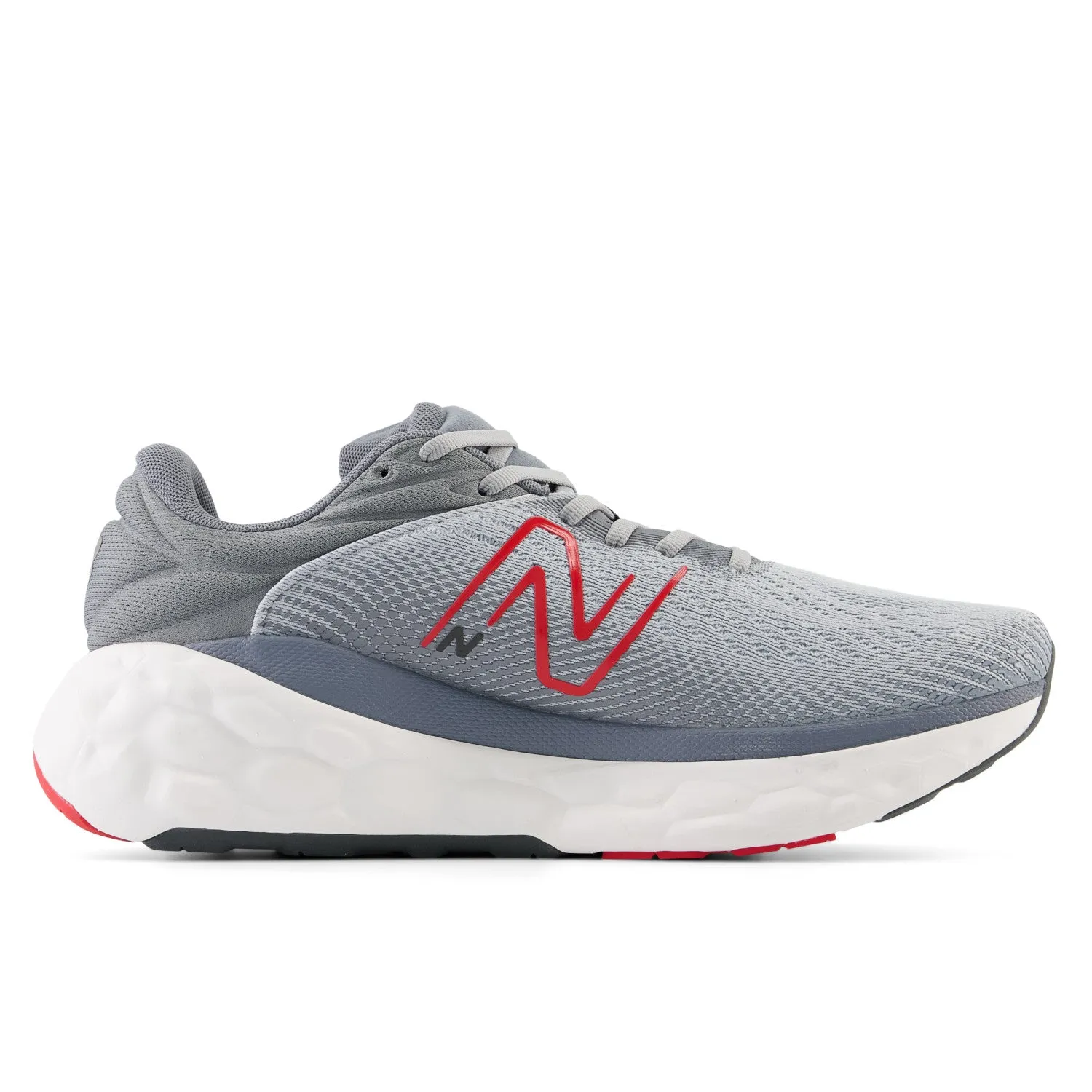 Men's New Balance Fresh Foam X 840v1 Color: Aluminum Grey with True Red (REGULAR, WIDE & X-WIDE WIDTH)