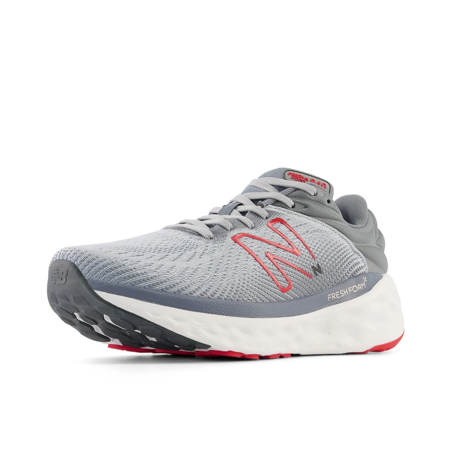 Men's New Balance Fresh Foam X 840v1 Color: Aluminum Grey with True Red (REGULAR, WIDE & X-WIDE WIDTH)