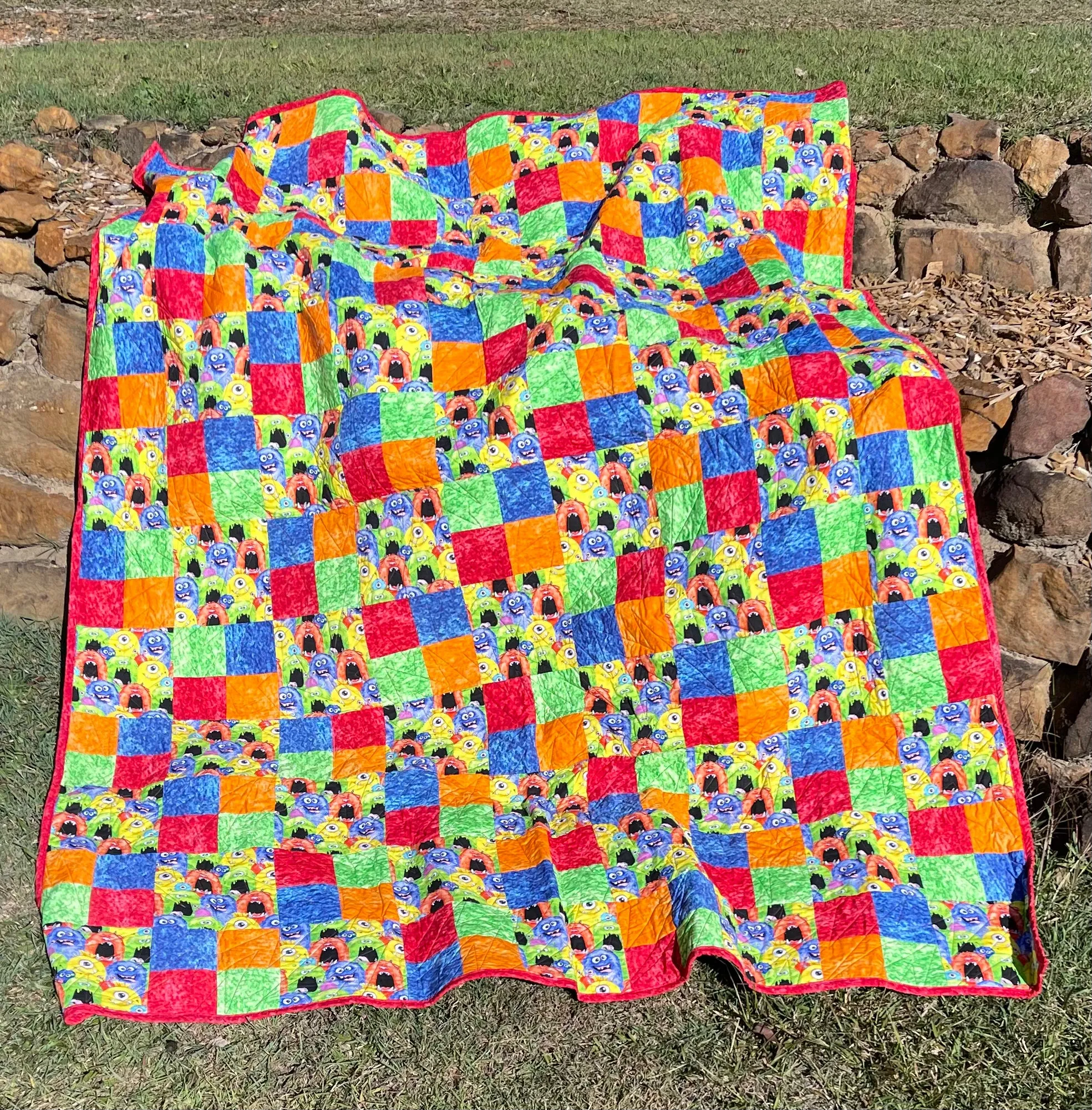 Monsters Quilt Finished Size 66 x 86 Approx