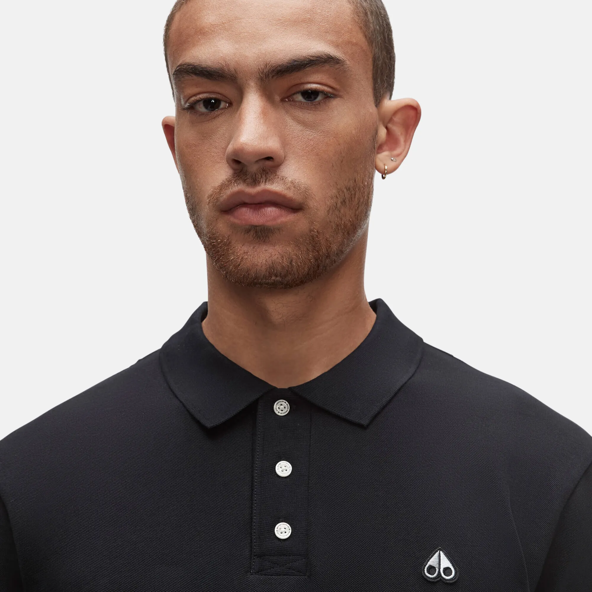 Moose Knuckles Black Pique Polo