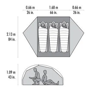 MSR FreeLite 3-Person Ultralight Backpacking Tent