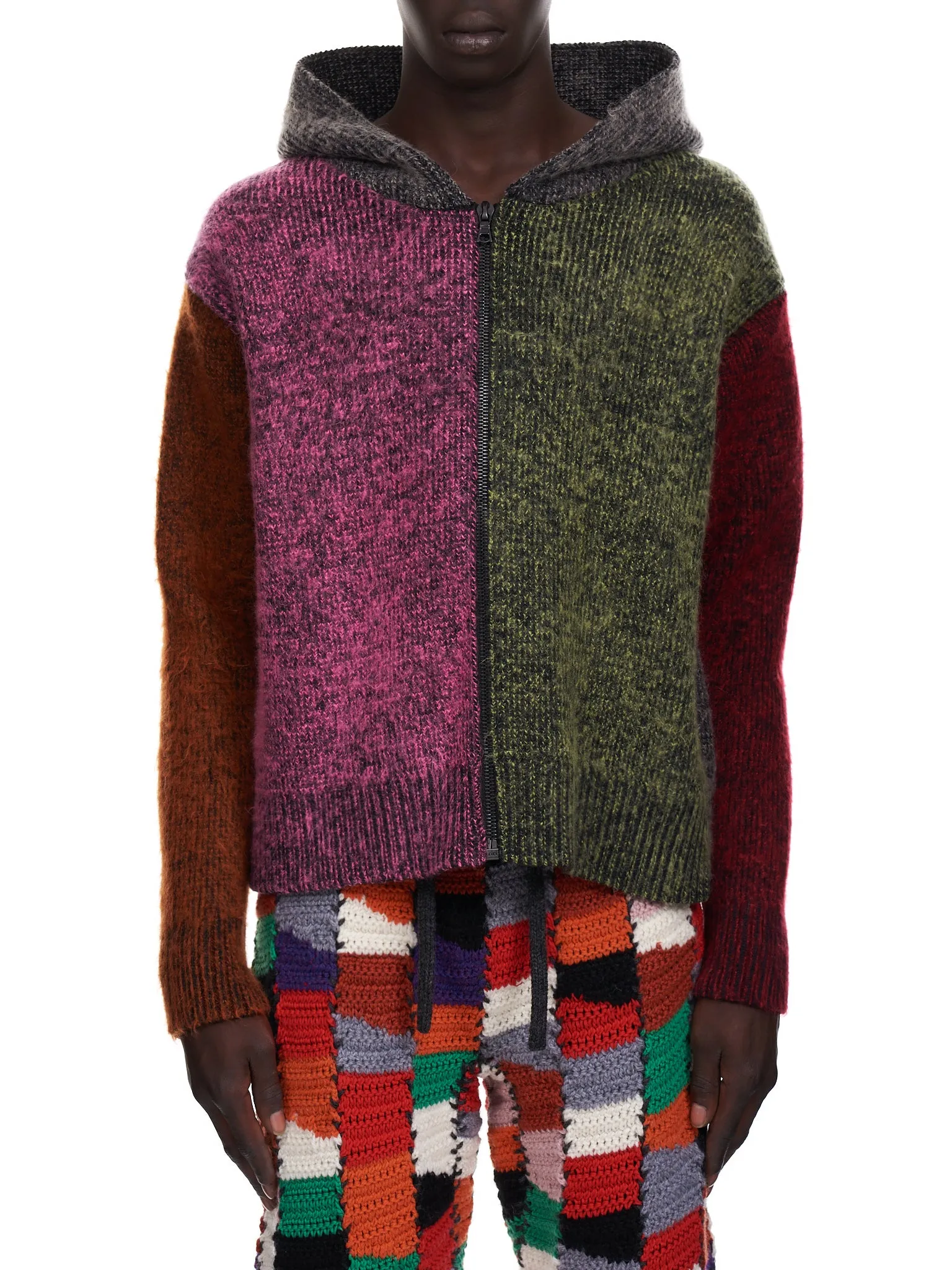 Multi-Tone Knit Hoodie (AGR03-MULTI)