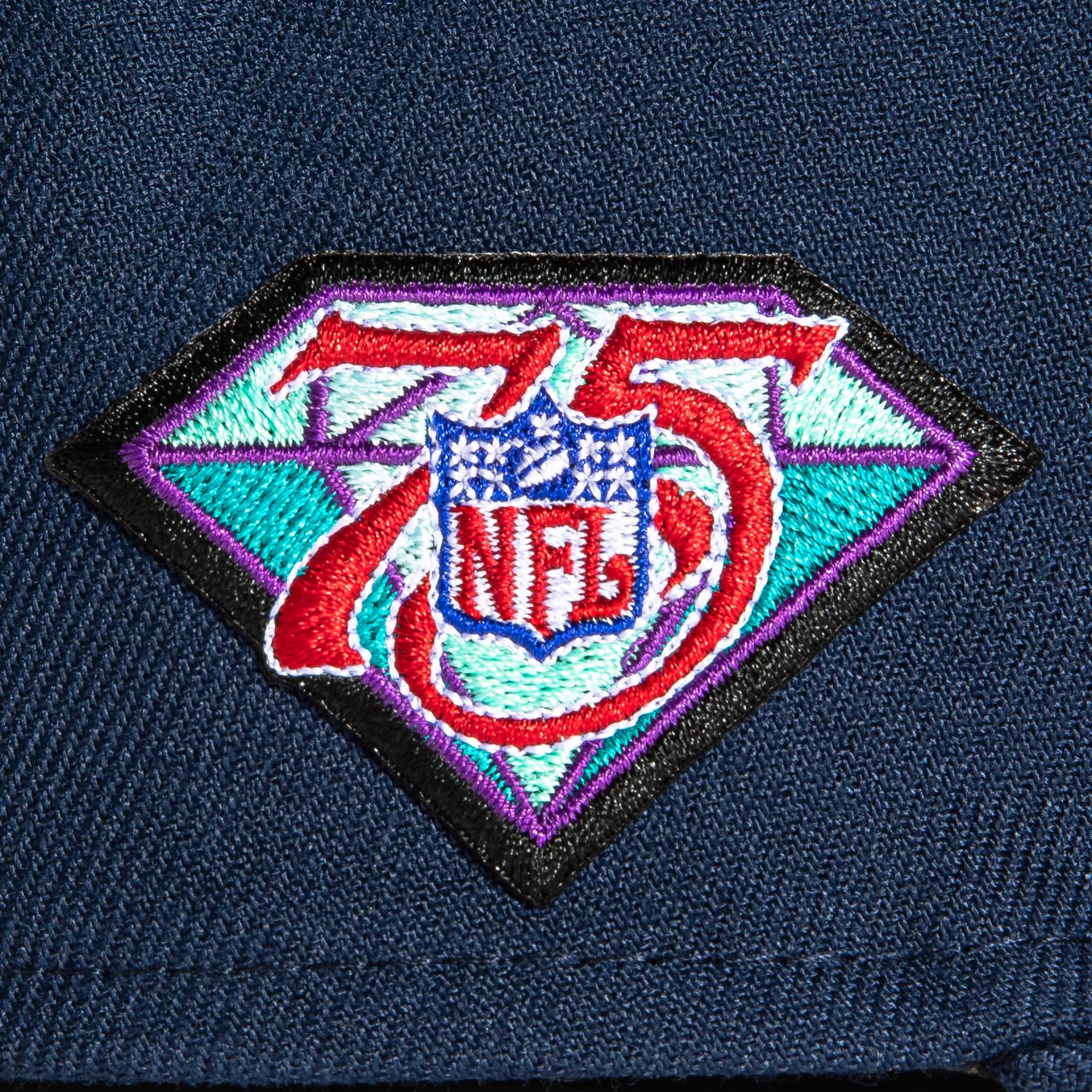 New Era 9Fifty New England Patriots 75th Anniversary Patch Snapback Helmet Hat - Navy