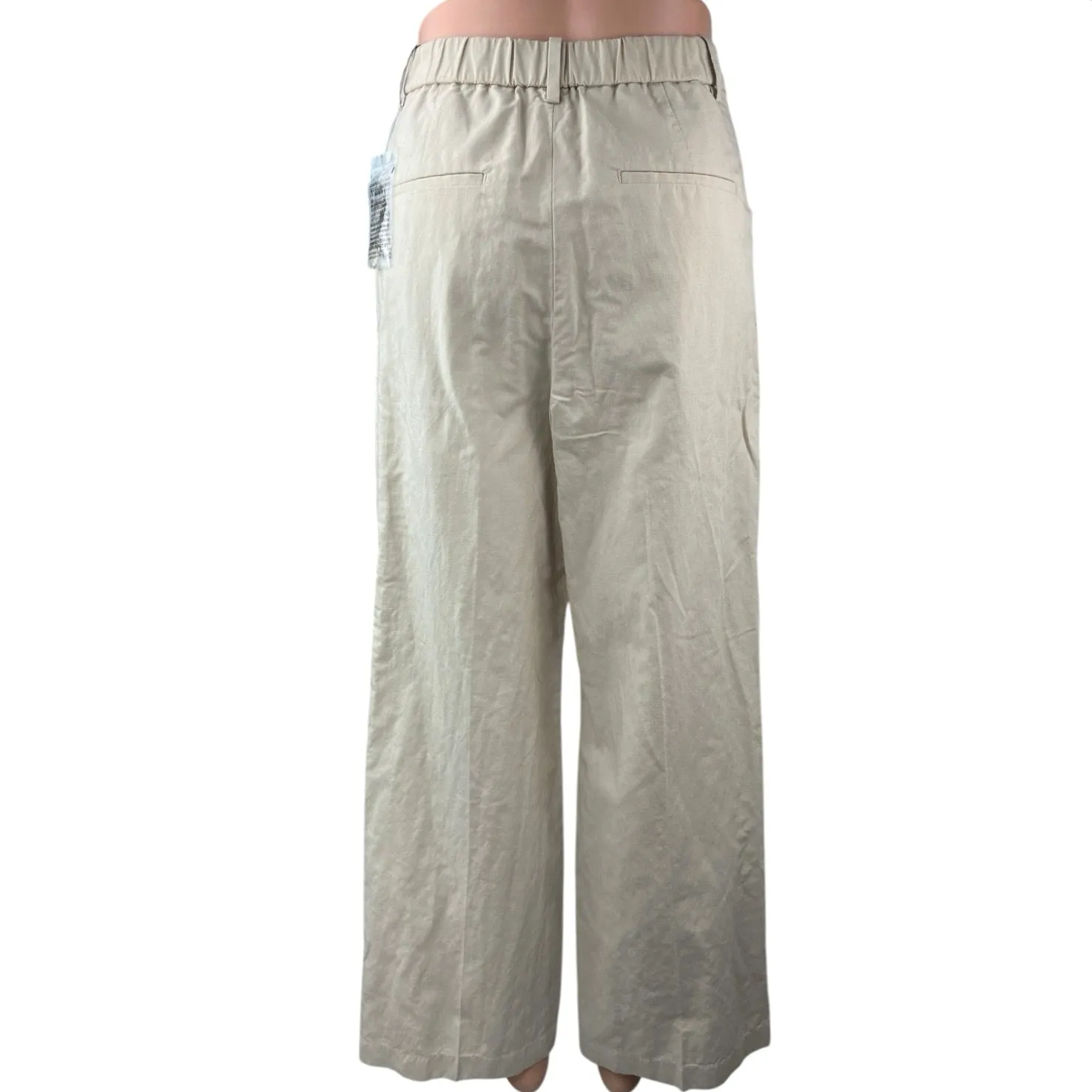 NEW Uniqlo Women's White High Rise Pleated Ankle Wide Leg Trouser Pants Size XS