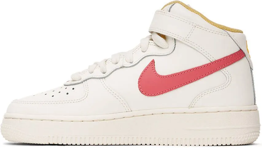 Nike Kids White Air Force 1 Mid Big Kids Sneakers