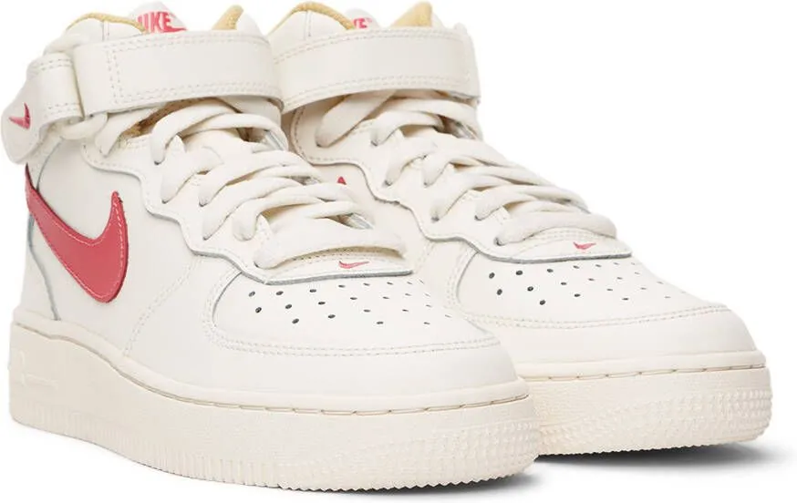 Nike Kids White Air Force 1 Mid Big Kids Sneakers