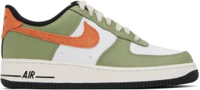 Nike White & Green Air Force 1 '07 Sneakers