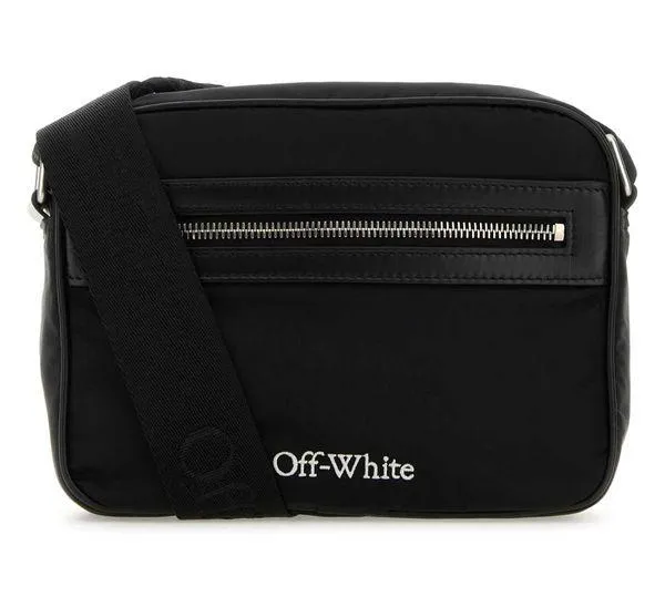 OFF-WHITE Sleek Core Camera Mini Handbag in Black