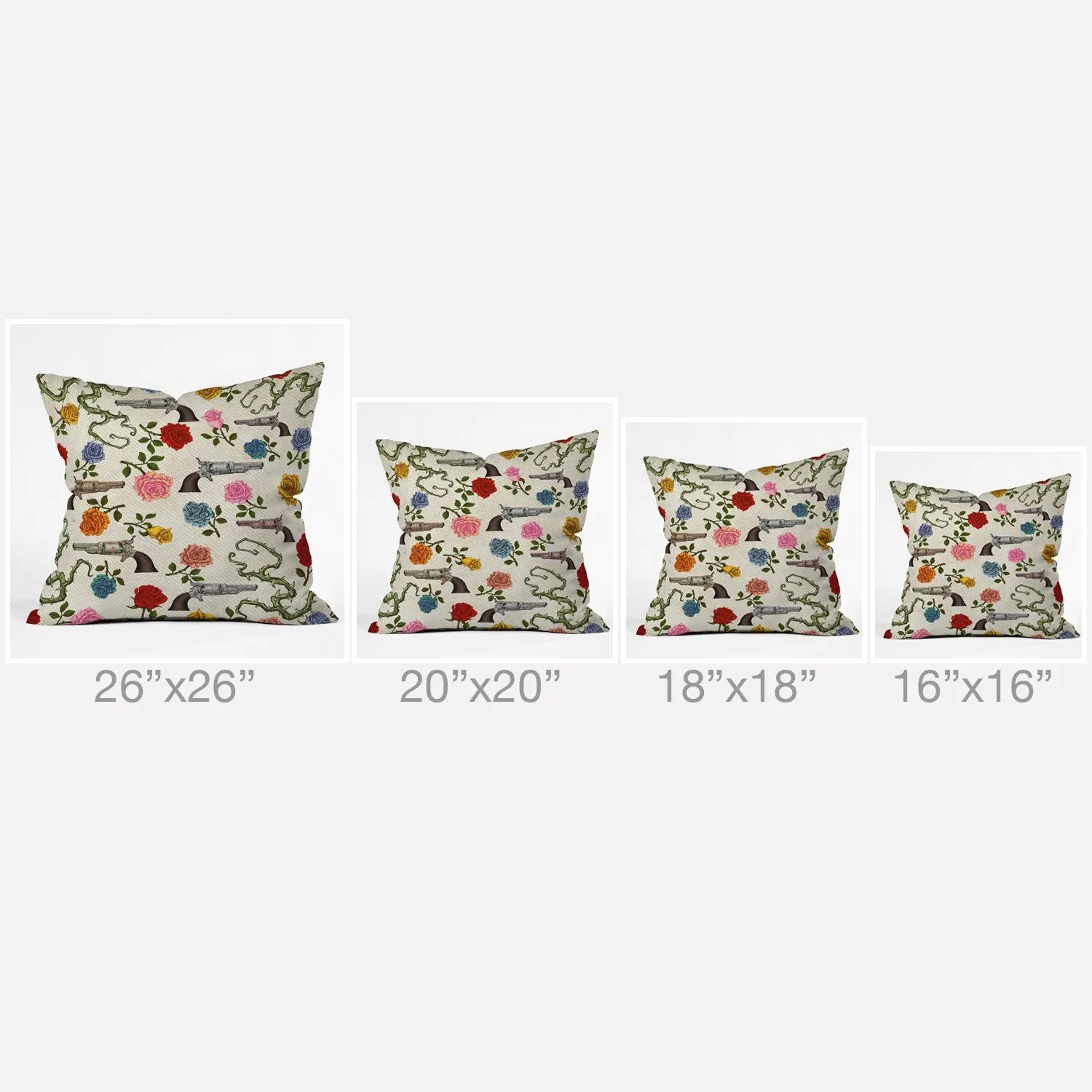 Ole Sweet Guns & Roses Indoor / Outdoor Throw Pillows (DS)