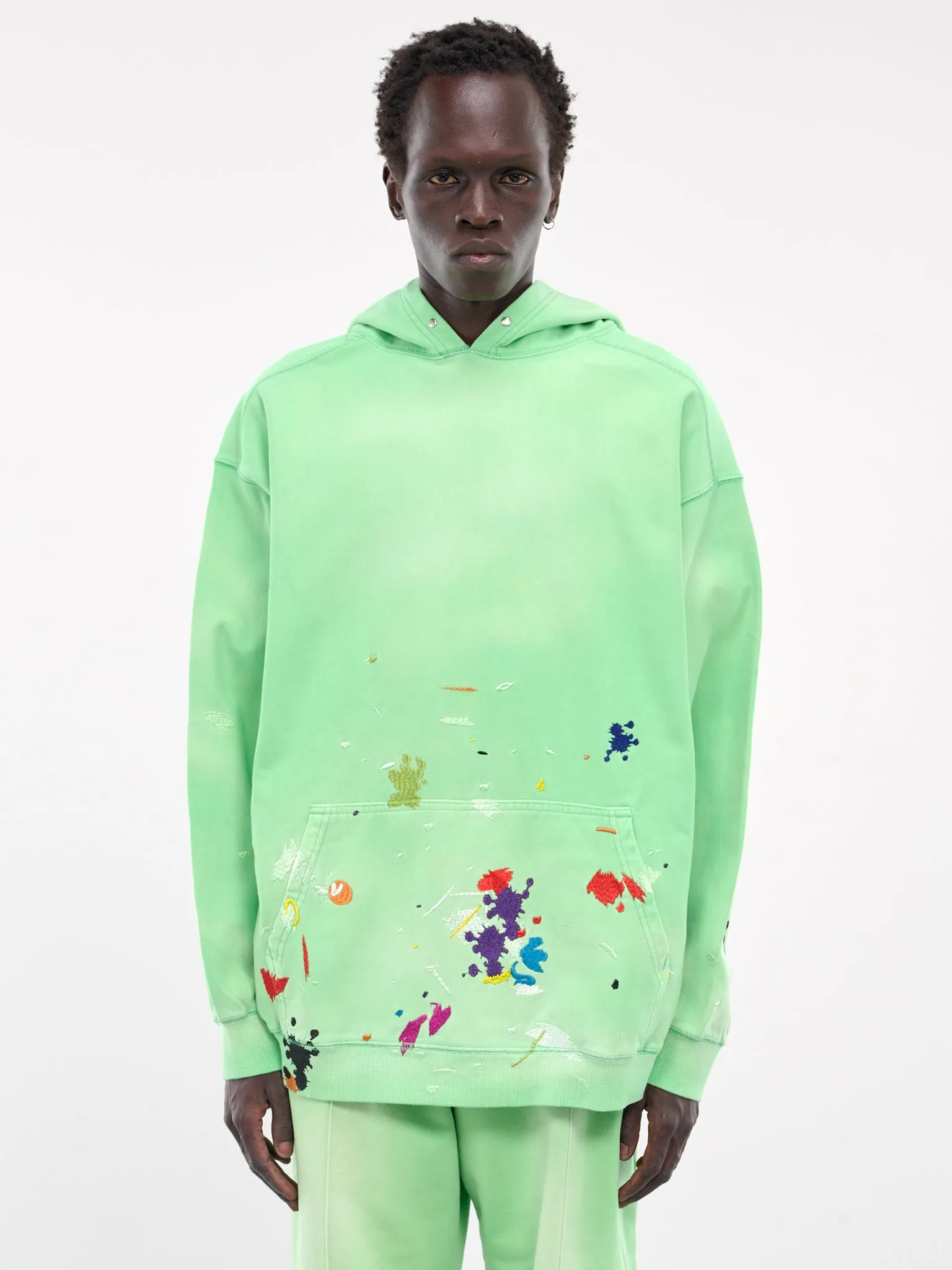 Painting Embroidery Hoodie (HB-TO-4237-MELON-GREEN)