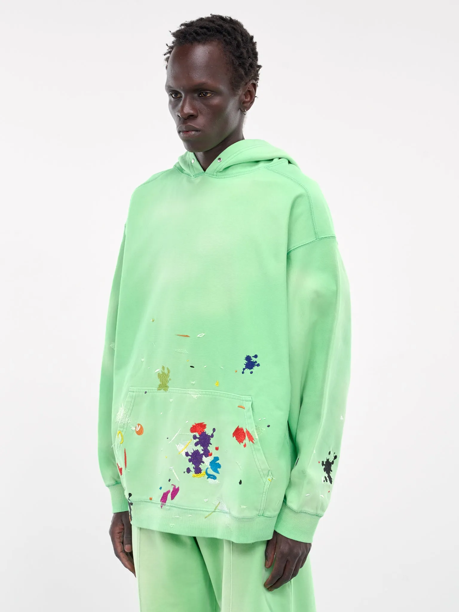 Painting Embroidery Hoodie (HB-TO-4237-MELON-GREEN)