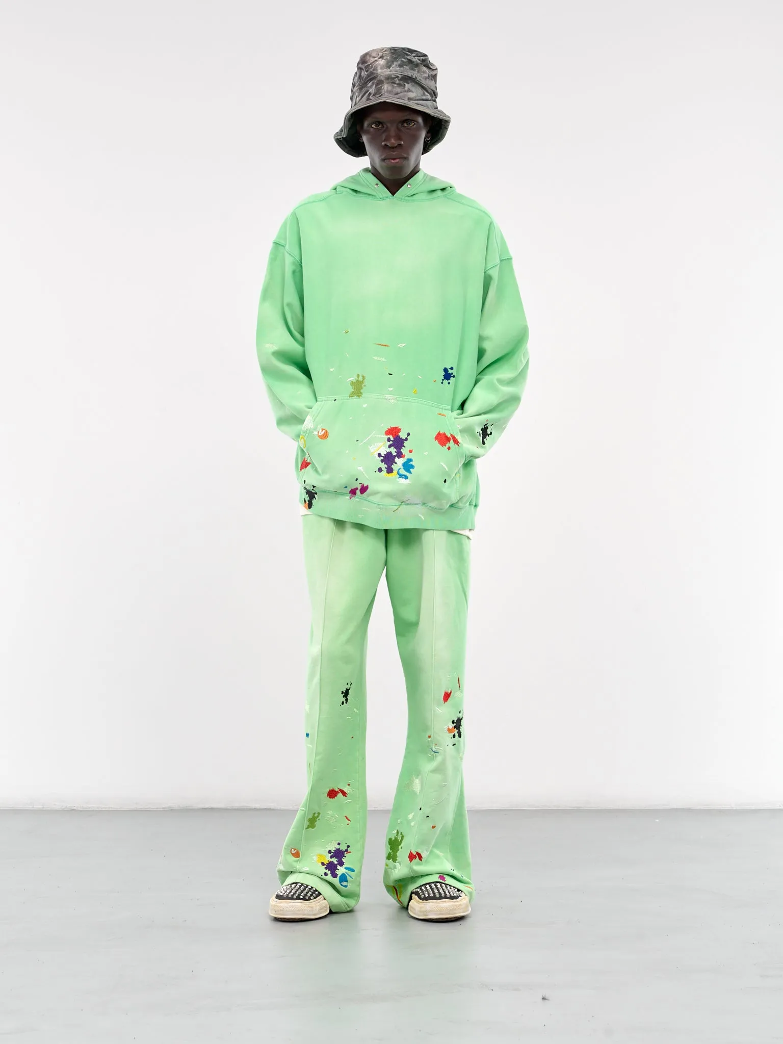 Painting Embroidery Hoodie (HB-TO-4237-MELON-GREEN)