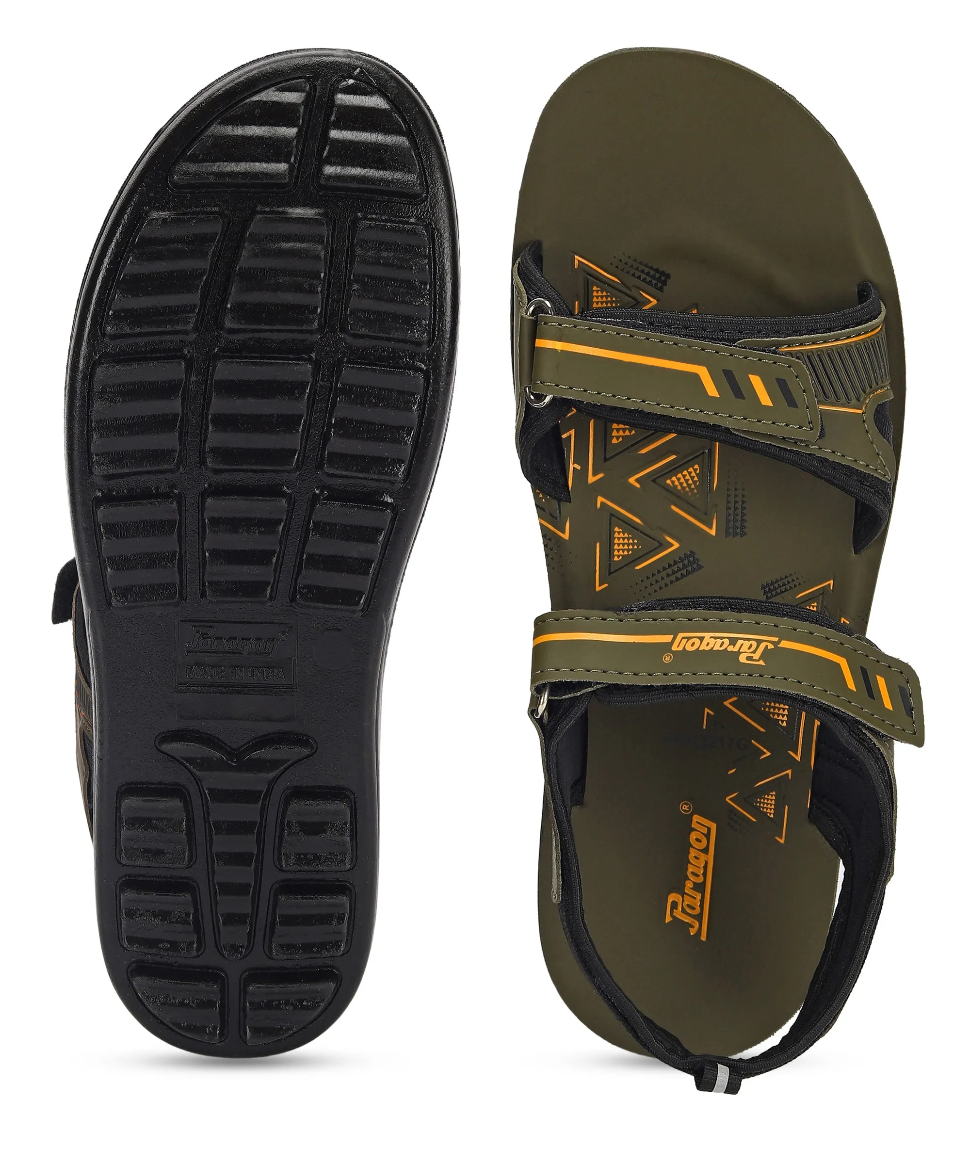 Paragon PUK2217G Men Stylish Velcro Sandals | Comfortable Sporty Sandals for Daily Outdoor Use | Casual Athletic Sandals with Cu