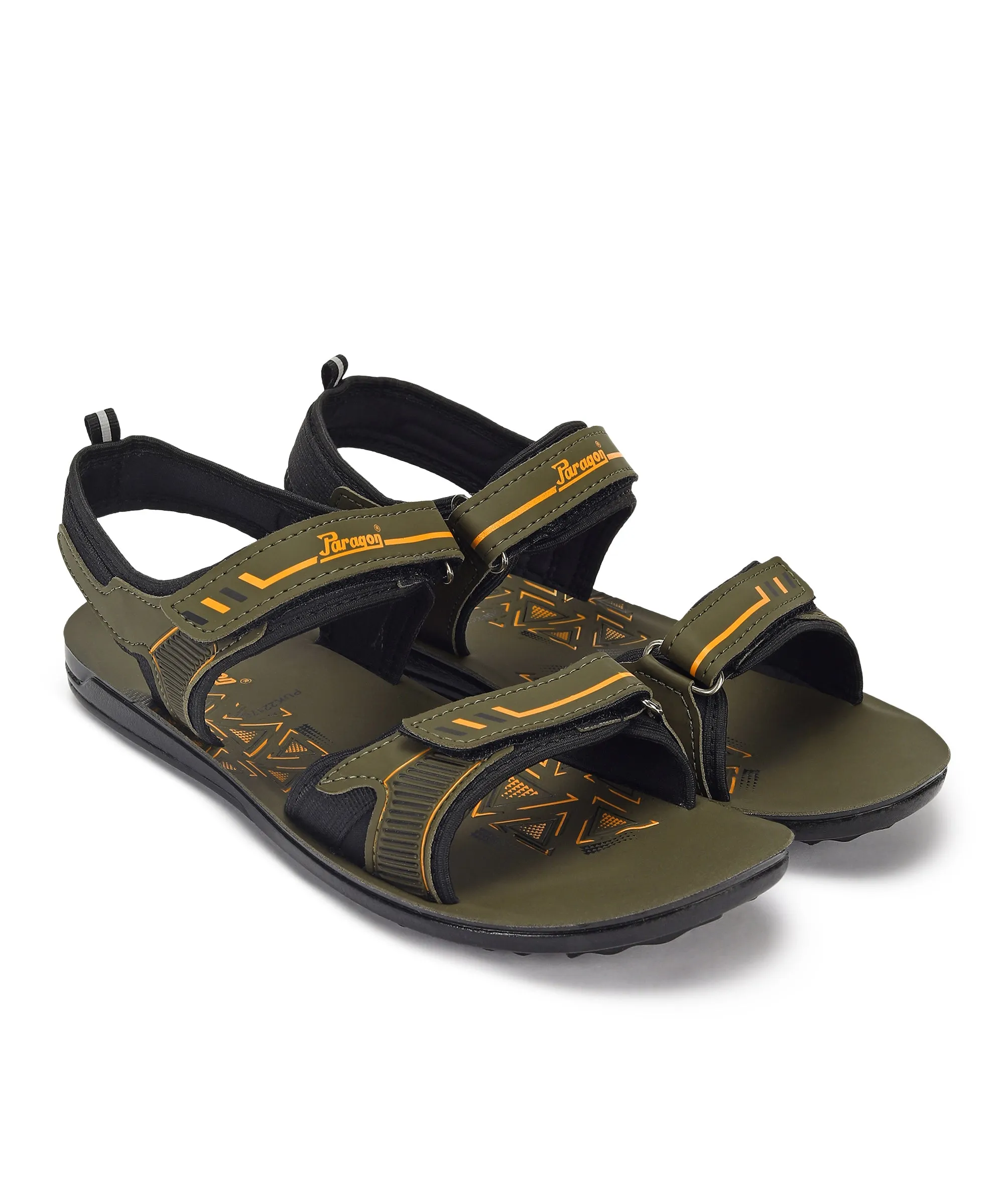 Paragon PUK2217G Men Stylish Velcro Sandals | Comfortable Sporty Sandals for Daily Outdoor Use | Casual Athletic Sandals with Cu