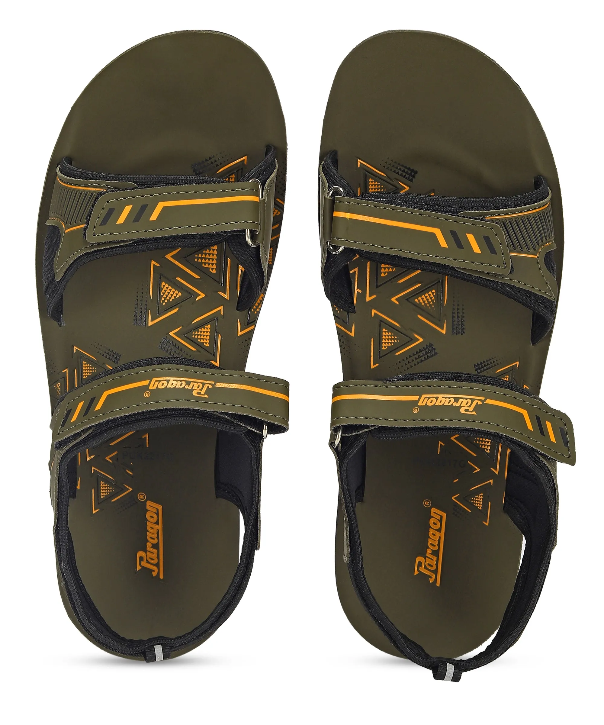 Paragon PUK2217G Men Stylish Velcro Sandals | Comfortable Sporty Sandals for Daily Outdoor Use | Casual Athletic Sandals with Cu