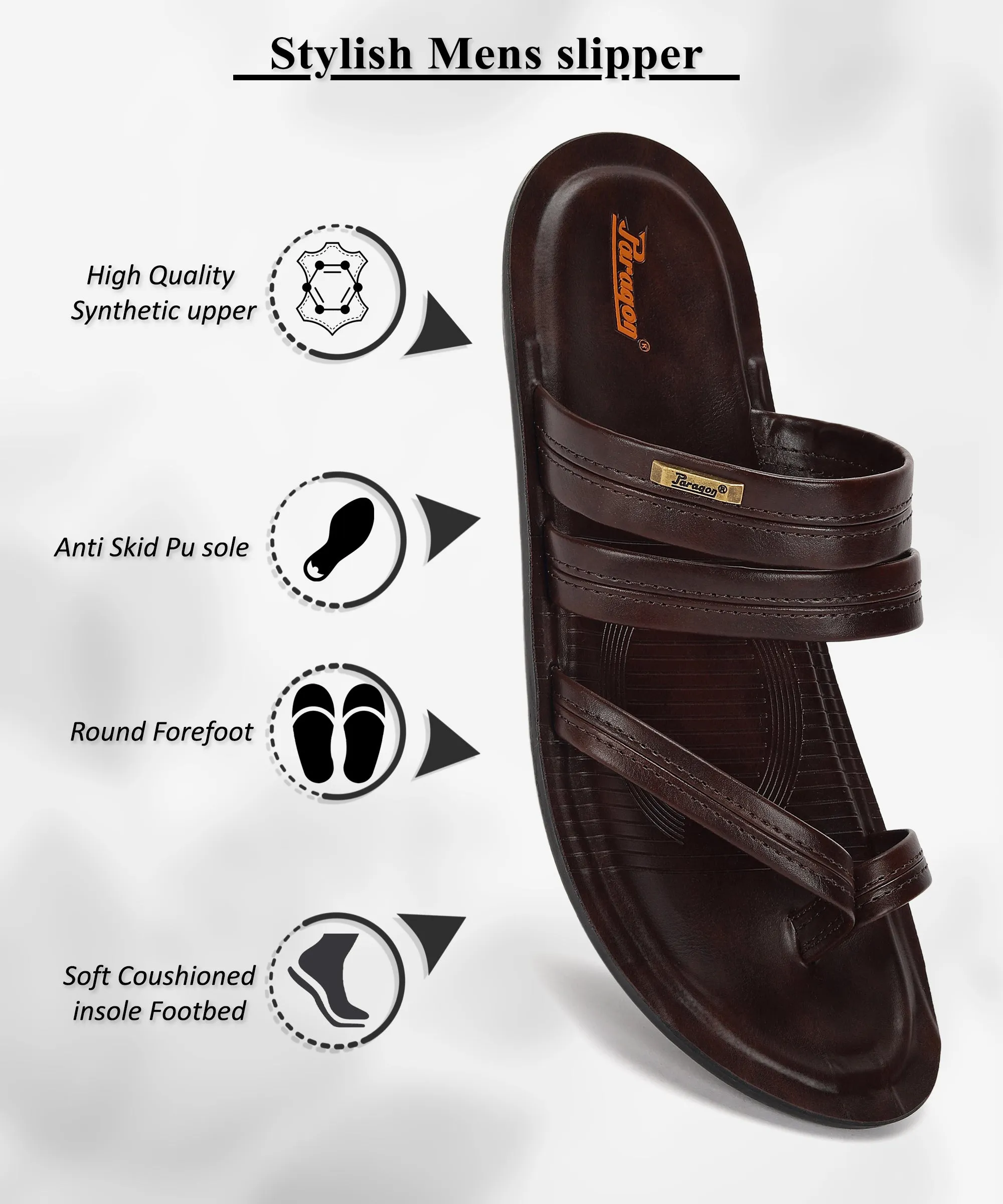 Paragon PUK2224G Men Stylish Sandals | Comfortable Sandals for Daily Outdoor Use | Casual Formal Sandals with Cushioned Soles