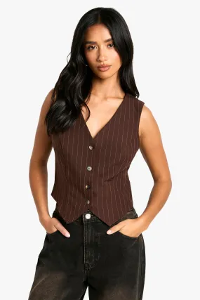 Petite Pinstripe Tailored Vest